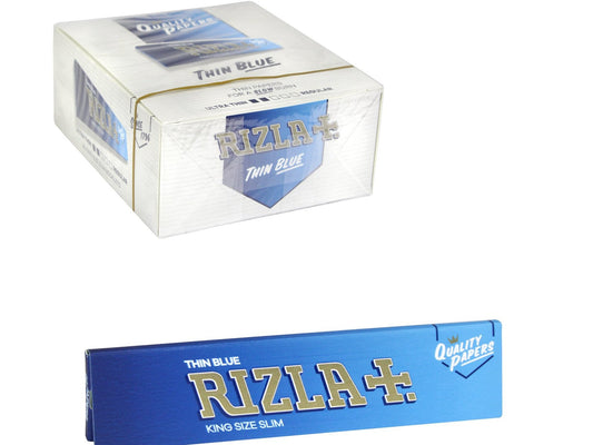 RIZLA Blue King Size Slim 50 Booklets Per Box - VIR Wholesale