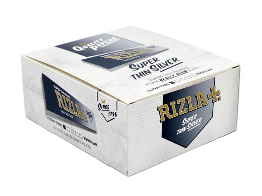 RIZLA Silver King Size Slim 50 Booklets Per Box - VIR Wholesale