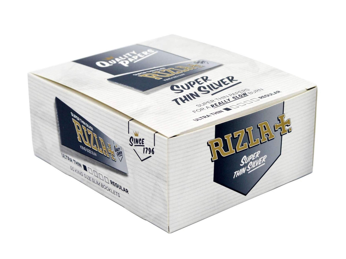 RIZLA Silver King Size Slim 50 Booklets Per Box — VIR Wholesale