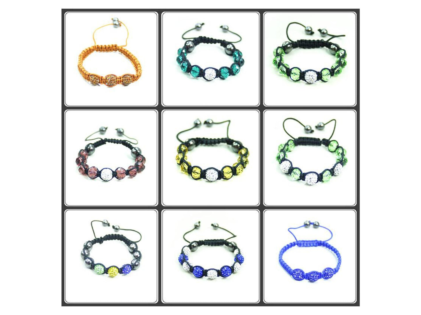 Shamballa Bracelets (Assorted Colours) - VIR Wholesale