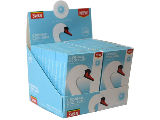 SWAN Cool Burst Crushball Extra Slim Filter Tips 20 Per Box - VIR Wholesale