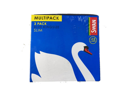 SWAN King Size Silver Slim Papers Blue King Size Slim Multipack Cigarette Rolling Papers - 12 Per Box X 3 Pack - VIR Wholesale