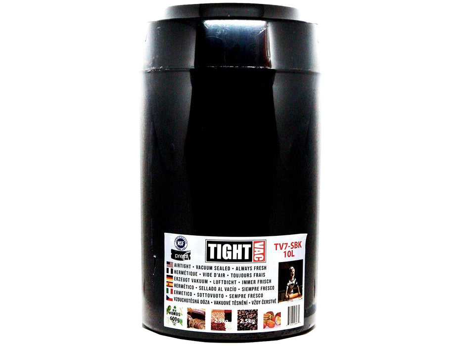 TIGHT VAC Airtight 10 Litre Solid Black (Biggest For Bulk) - VIR Wholesale