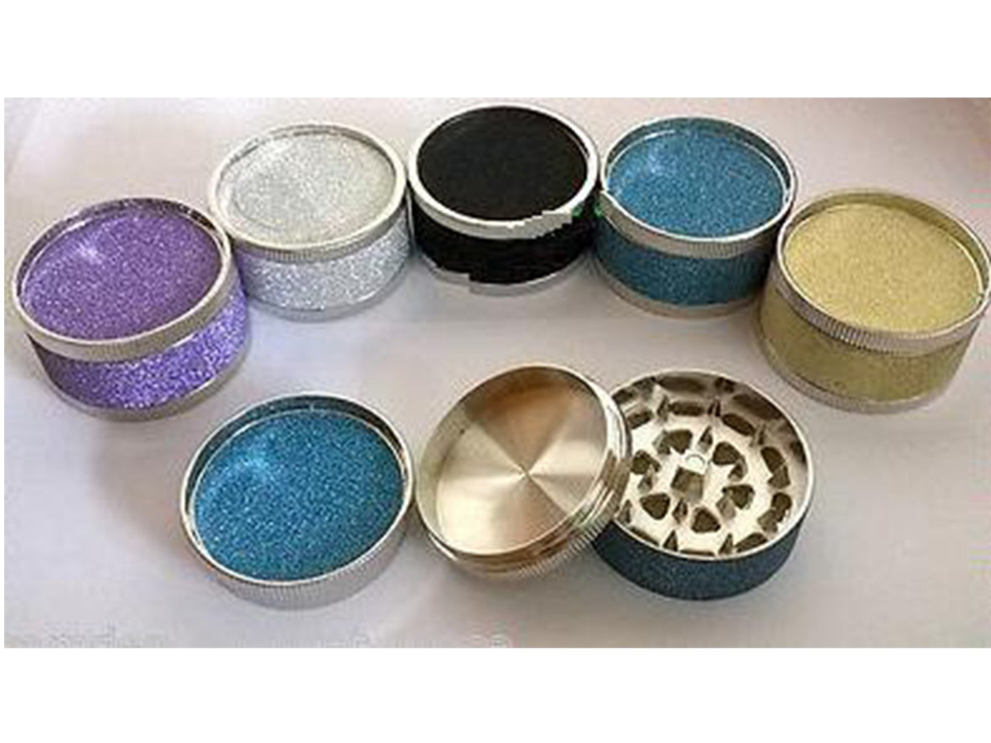 Tobacco Grinder 3 Part Metal Shiny Design Assorted Colours (Gri021) - VIR Wholesale