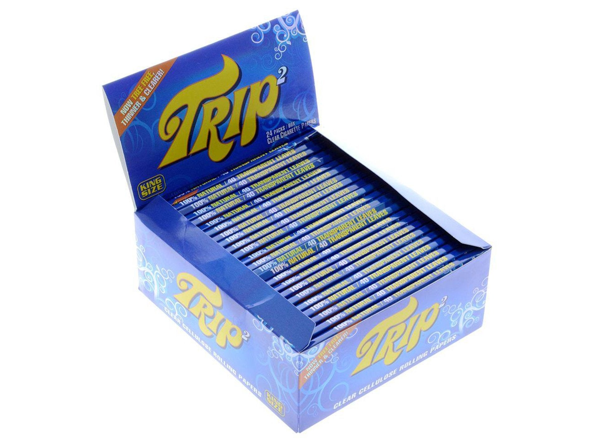 TRIP Clear Rolling Papers (24 Pack) King Size VIR Wholesale