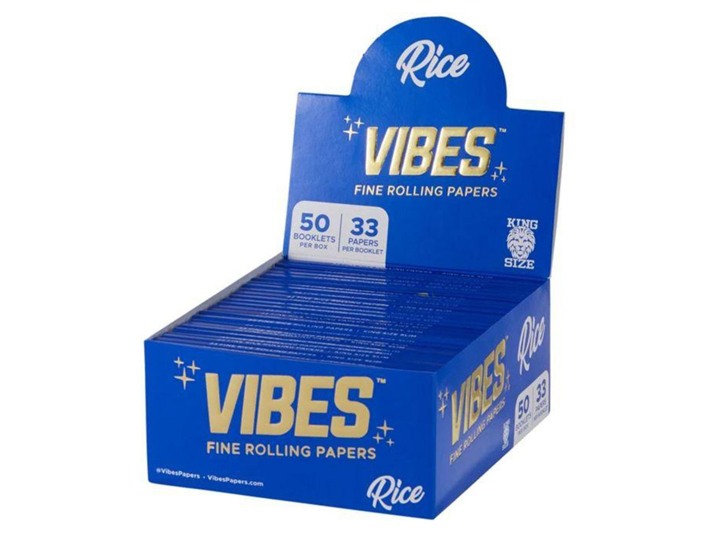 VIBES Rolling Papers – King Size Slim Rice (Blue) - VIR Wholesale