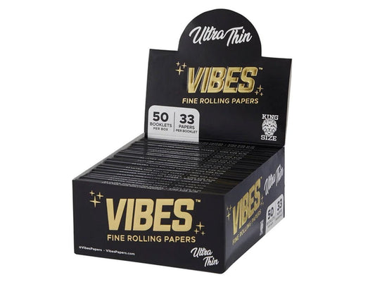 VIBES Rolling Papers – King Size Slim Ultra Thin (Black) - VIR Wholesale