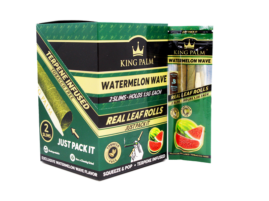 KING PALM 2 Slim Rolls Watermelon Wave - 20 Pack - VIR Wholesale