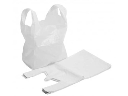 White High Density Bottle Vest Style Carrier Bags - VIR Wholesale